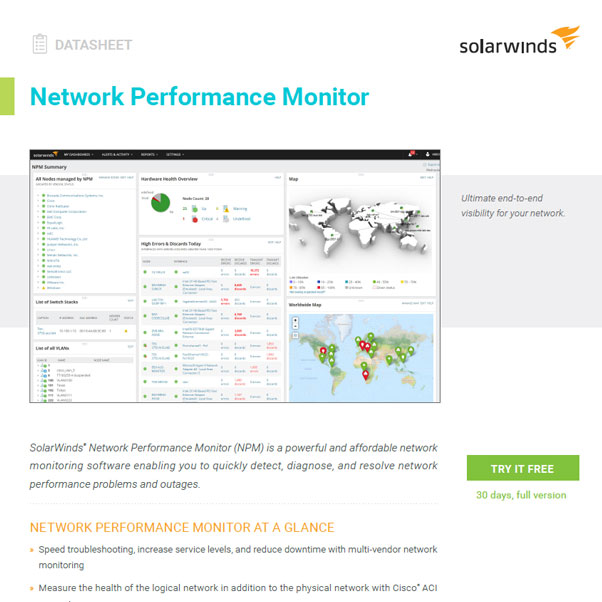 solarwinds network scanner datasheet